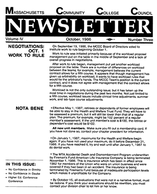 Oct. Newsletter 1986