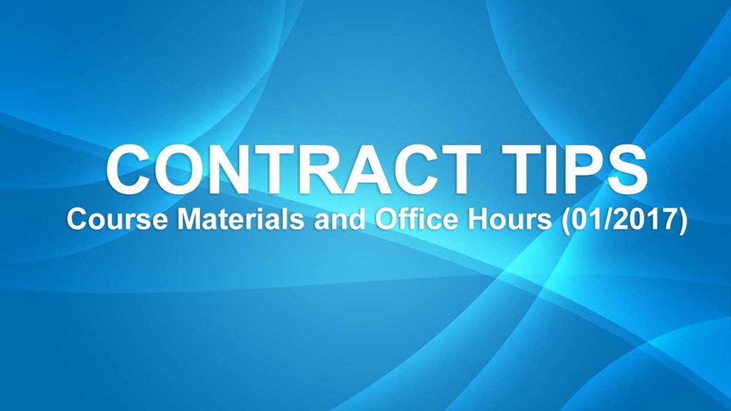 Course Materials and Office Hours (01/2017)