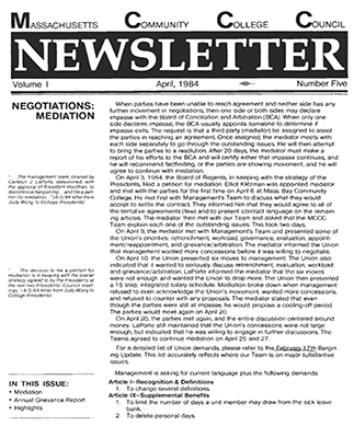 April Newsletter 1984